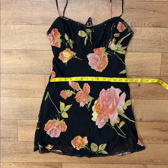 Vintage Betsey Johnson Size Small Dark Floral Mini Dress Dainty Feminine 90’s - Picture 13 of 16